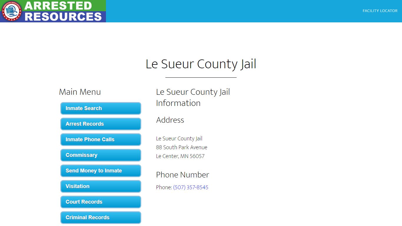 Le Sueur County Jail - Inmate Search - Le Center, MN